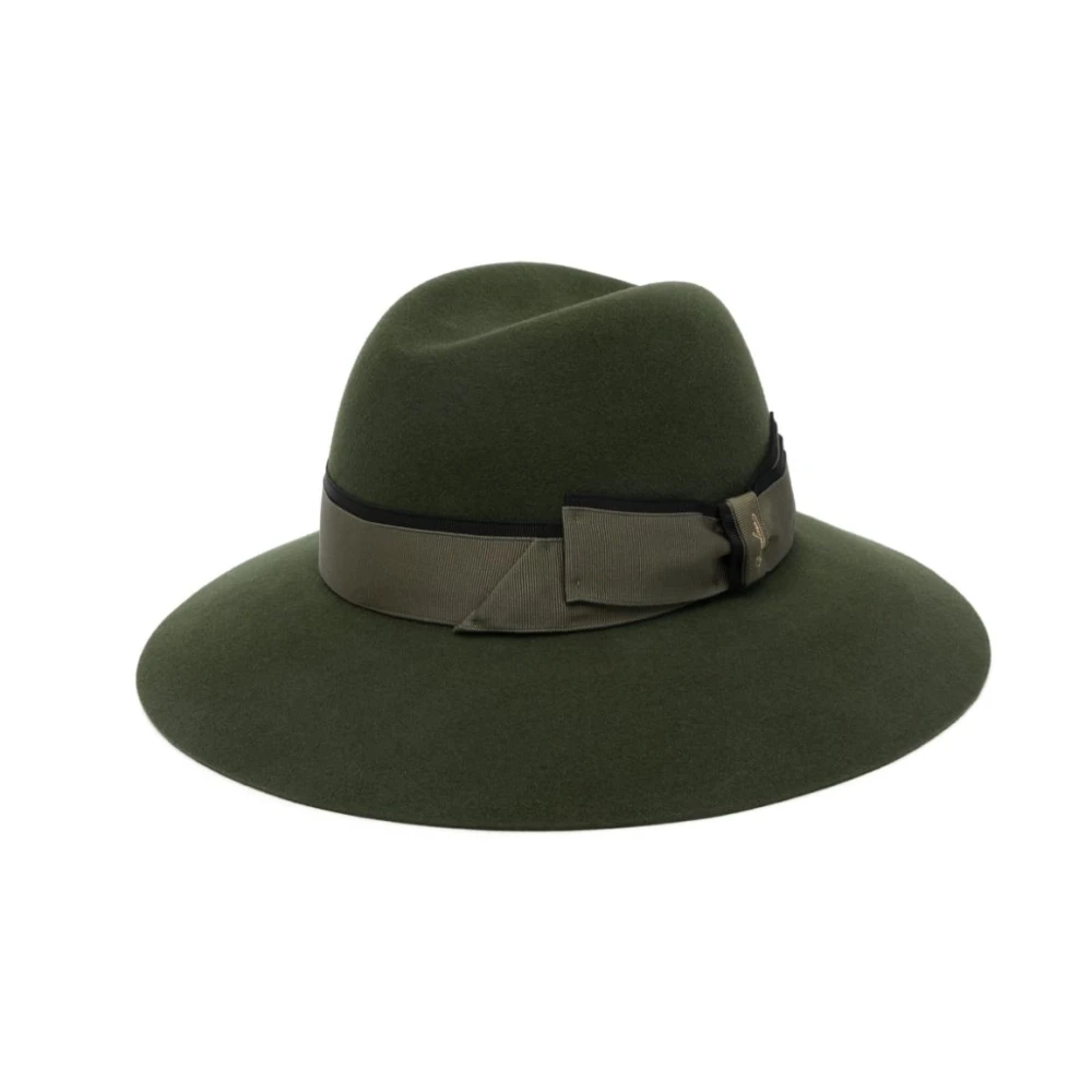 Borsalino Groene wollen vilten Fedora hoed Green Dames