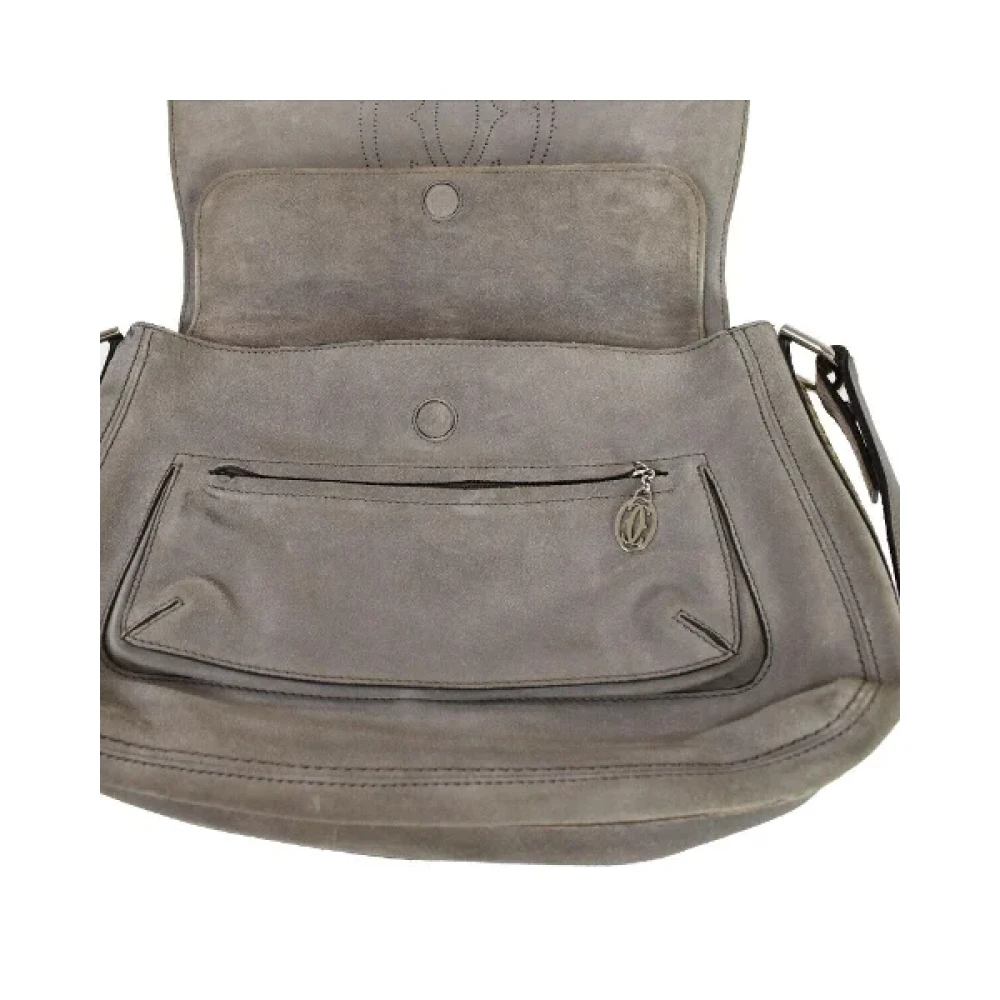 Cartier Vintage Pre-owned Leather shoulder-bags Gray Dames