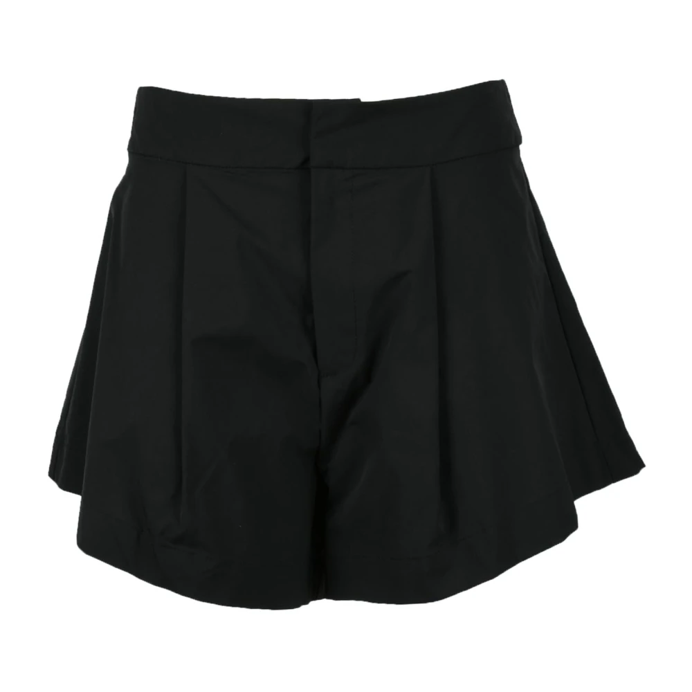 Weili Zheng Nylon High-Waist Shorts med Dragkedja Black, Dam