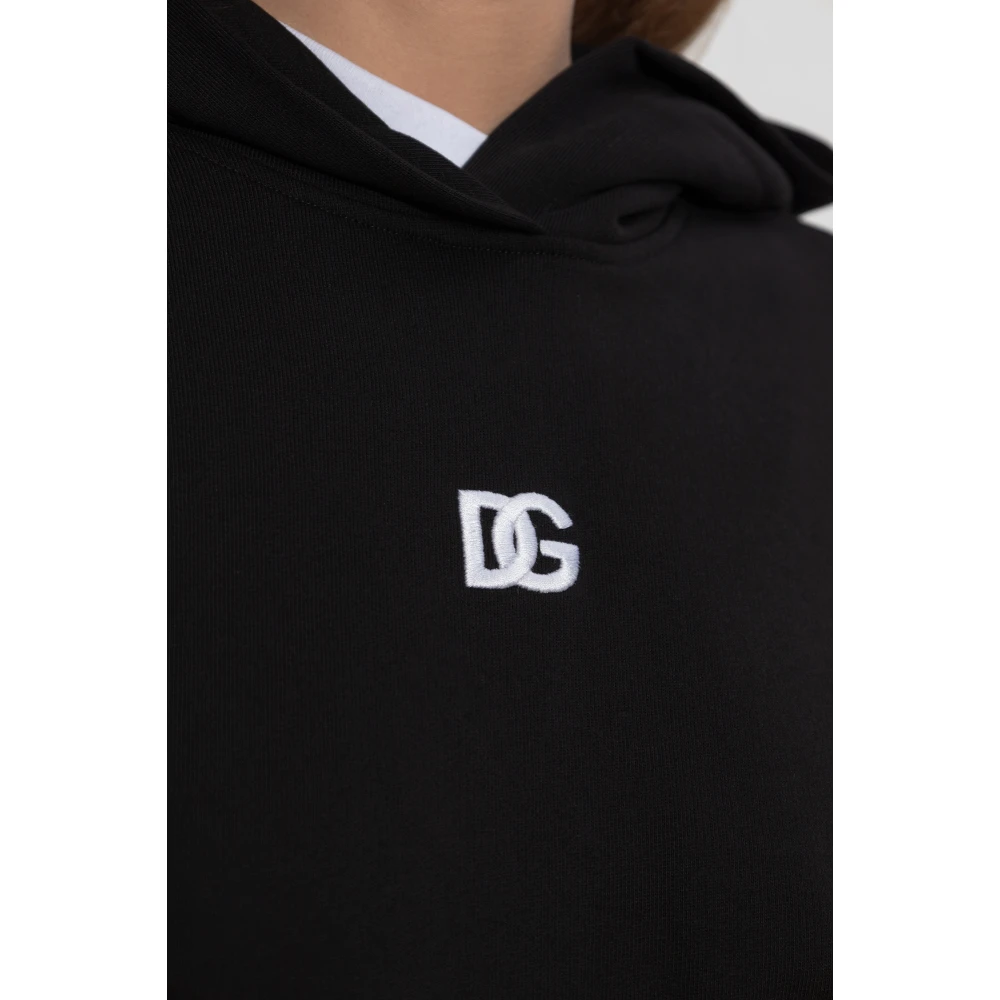 Dolce & Gabbana Sweatshirt met geborduurd logo Black Dames