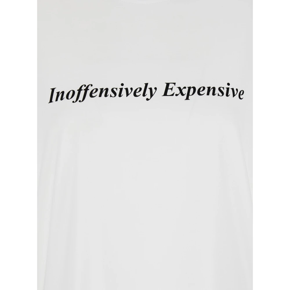 Victoria Beckham Witte Slogan Lettering Katoenen T-shirt Vrouw White Dames