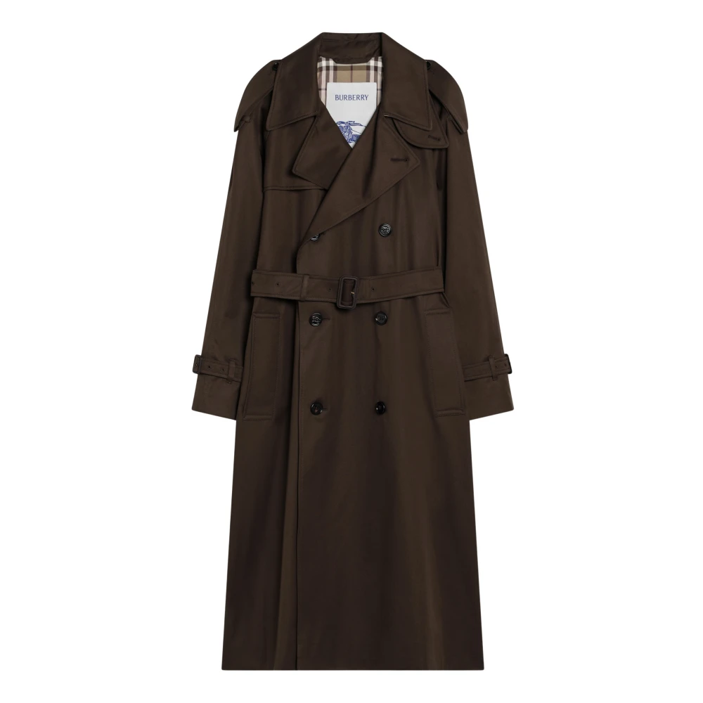 Burberry Dubbelborstige Jas Green Dames