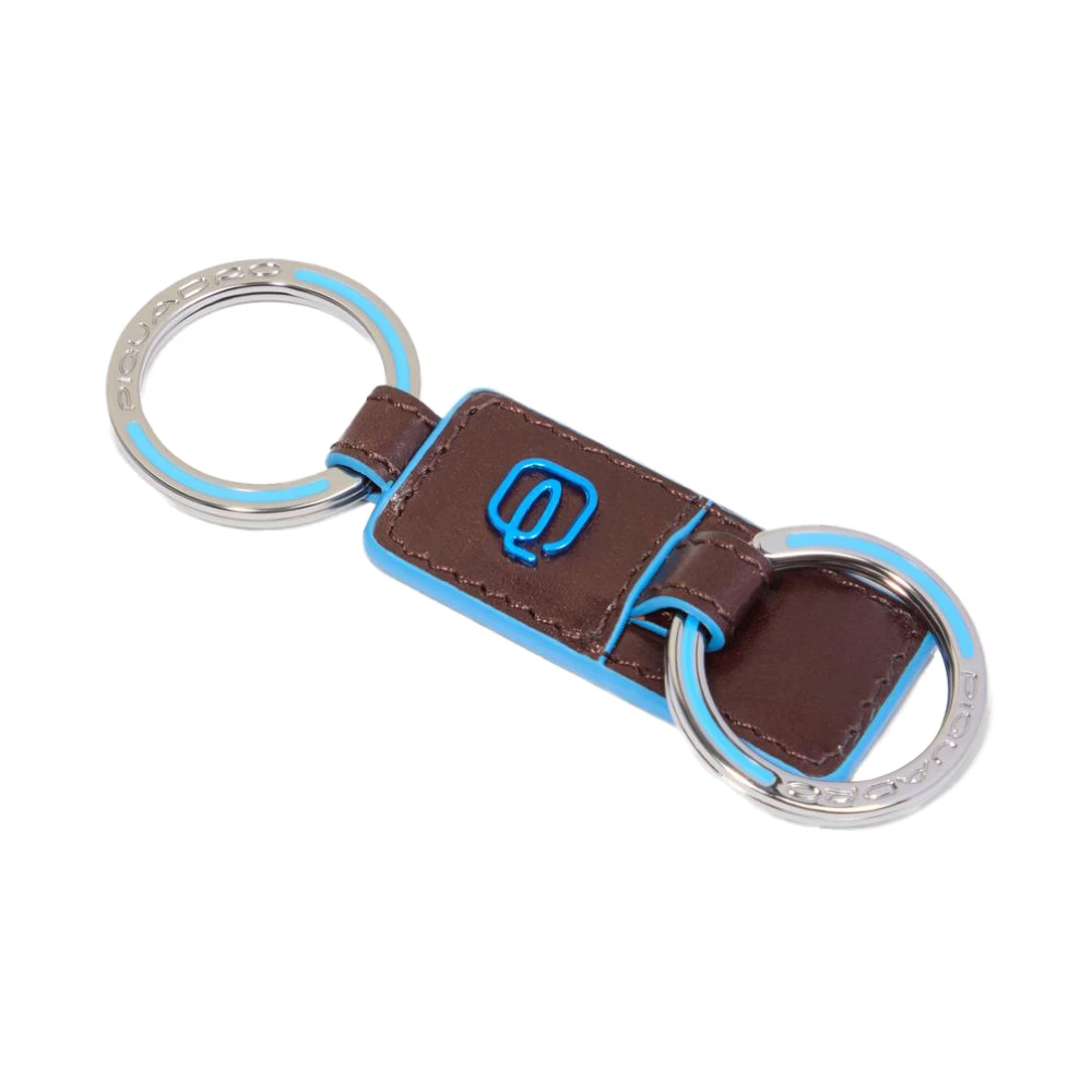 Piquadro Unisex Braun Schlüsselanhänger Aus Leder Mit Zwei Ringen