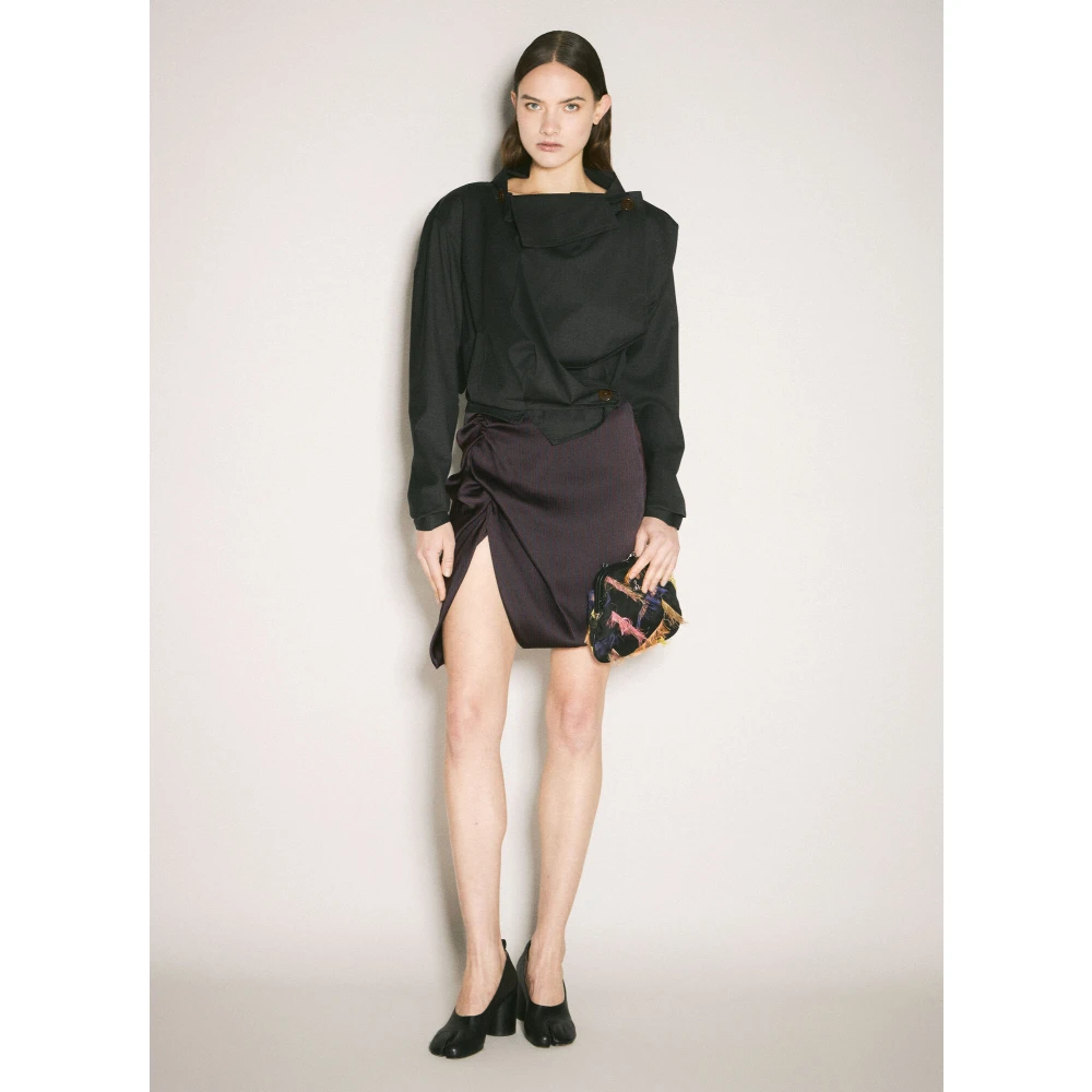 Vivienne Westwood Gestreepte Side Panther Mini Rok Purple Dames