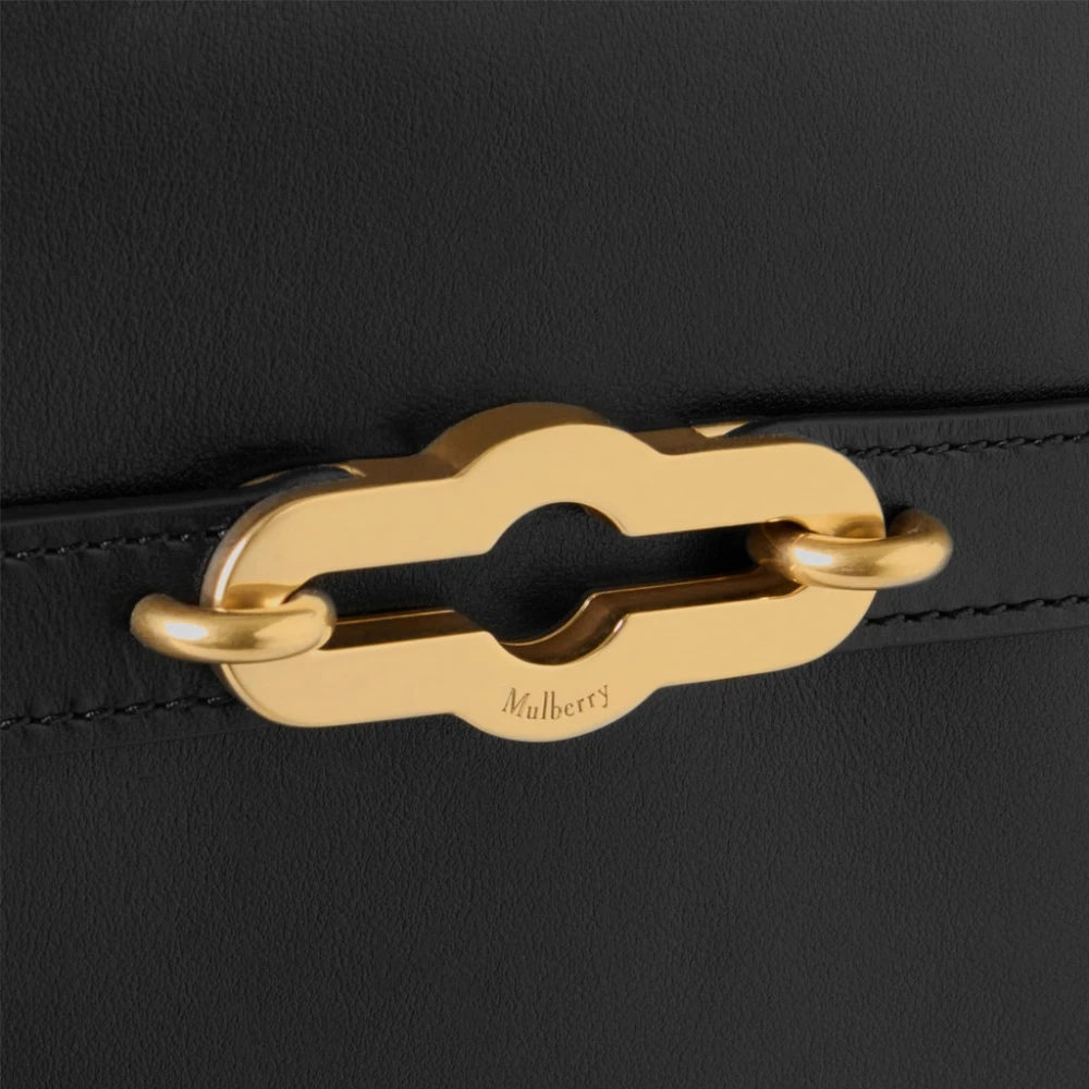 Mulberry Zwarte Glanzende Leren Tote met Pimlico Slot Black Dames