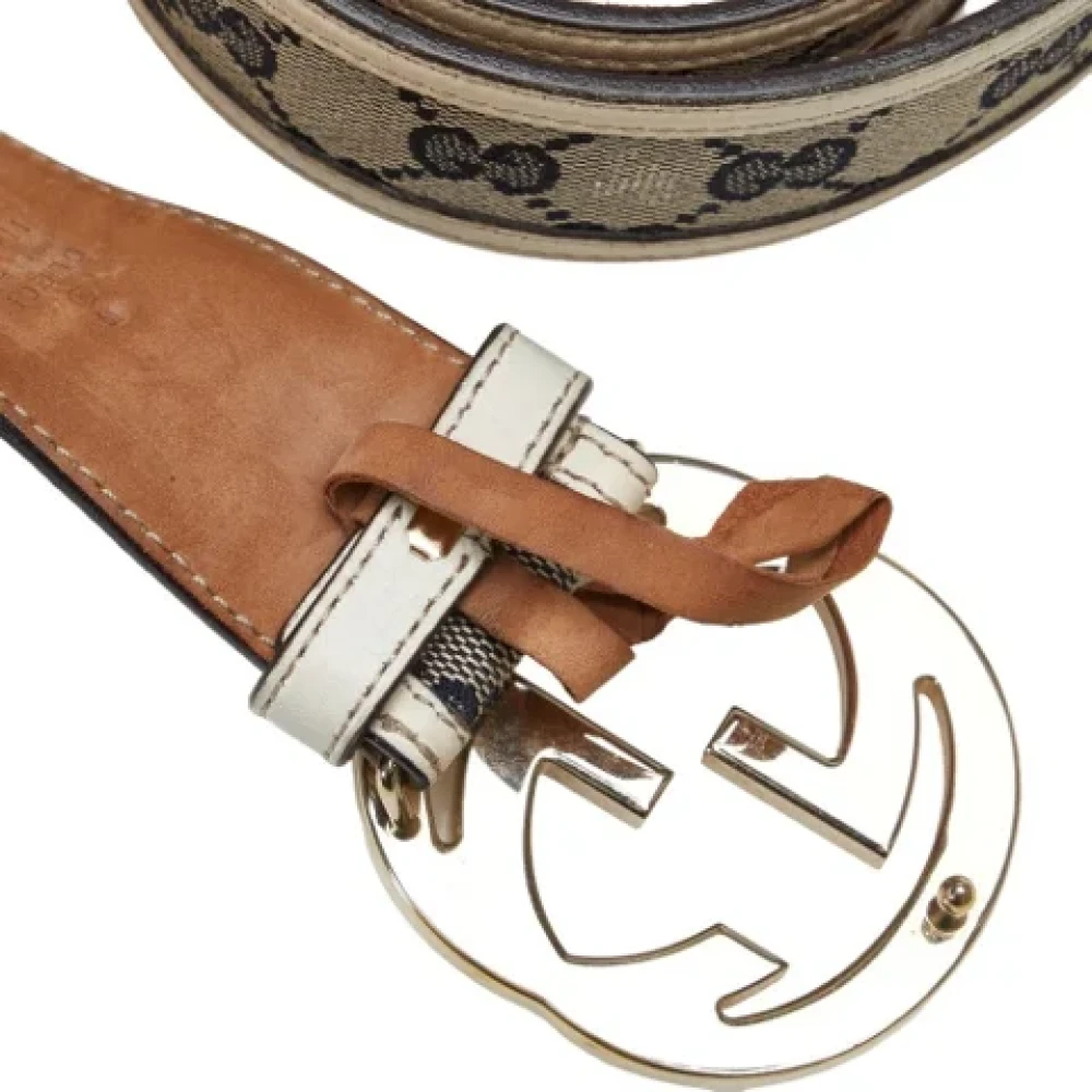 Gucci Vintage Pre-owned Canvas belts Beige Dames