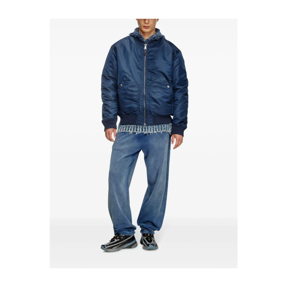 Diesel Blauwe Parka Jas voor Mannen Blue Heren