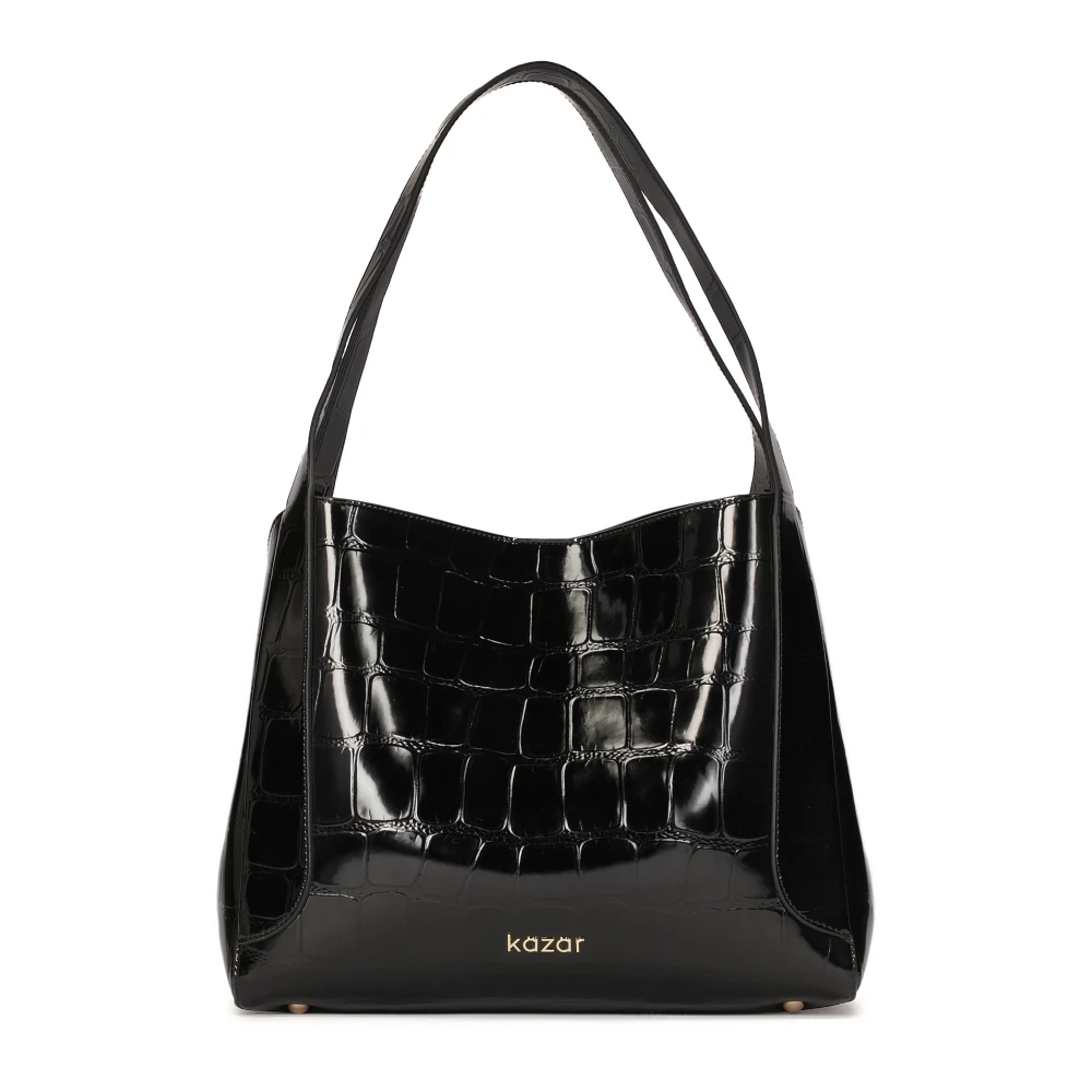 Kazar Schoudertas in reliëf lakleer Black Dames