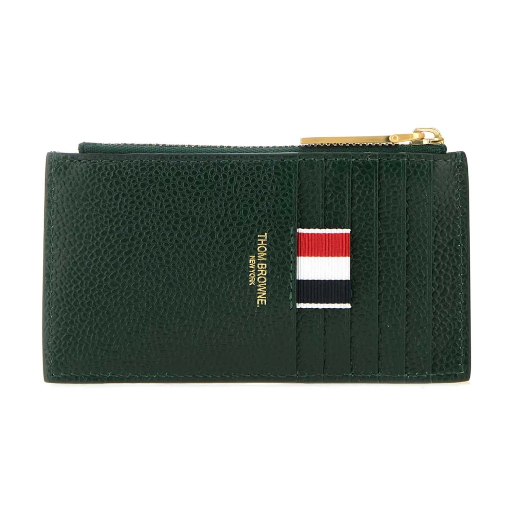 Thom Browne Groene Leren Kaarthouder Green Heren