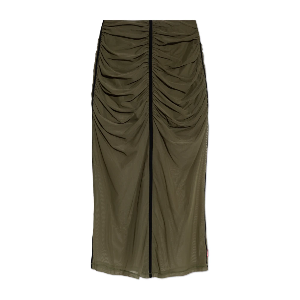 Diesel Vrouw Groente Rokken Dames, Groen, L, Leer, O-Ira Rok