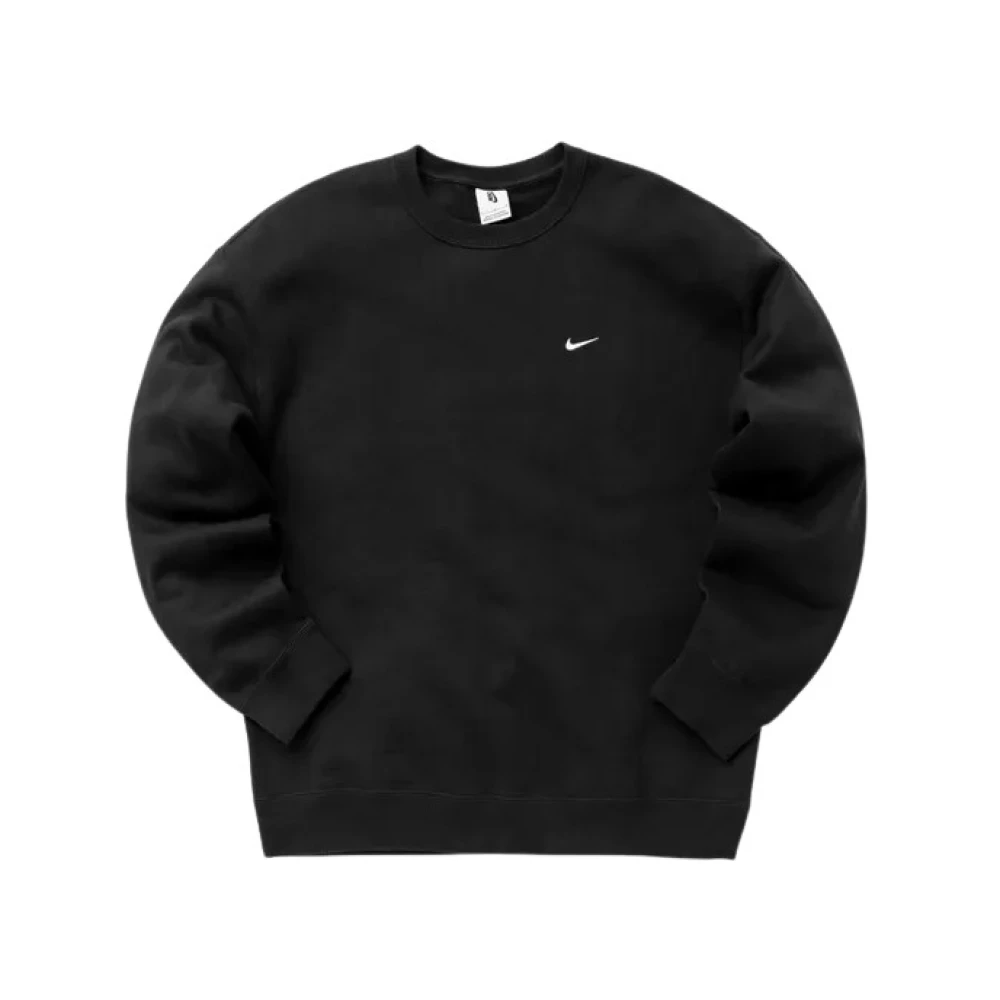 Nike Men's Black Long Sleeve Training Tops, M, Solo Swoosh Fleece Crew