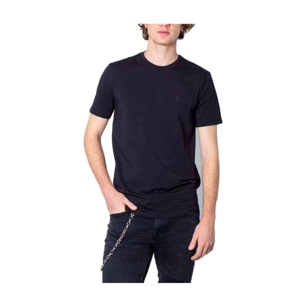 Armani Exchange Uomo Nero T-Shirt A Maniche Corte Con Girocollo