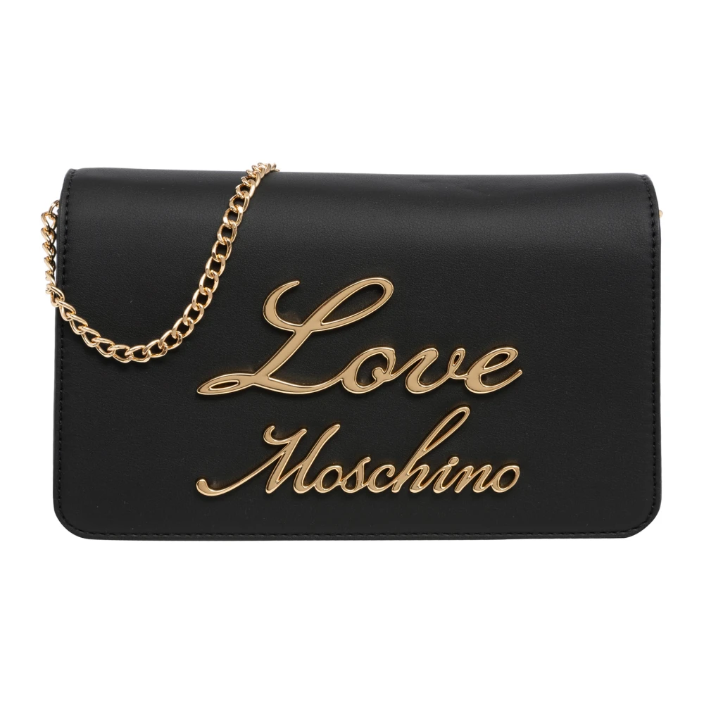 Love Moschino Signature Crossbody Tas met Magneetsluiting Black Dames
