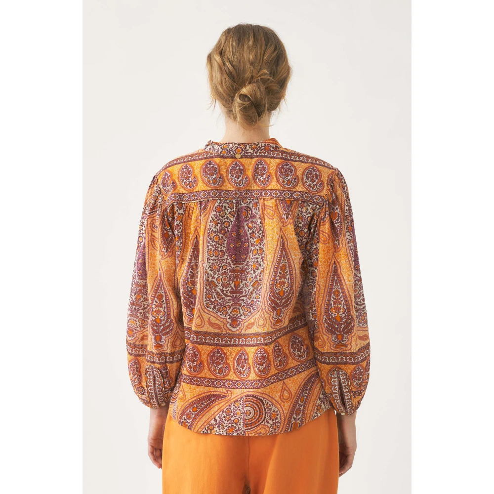 Antik batik Print blouse Tajar Orange Dames