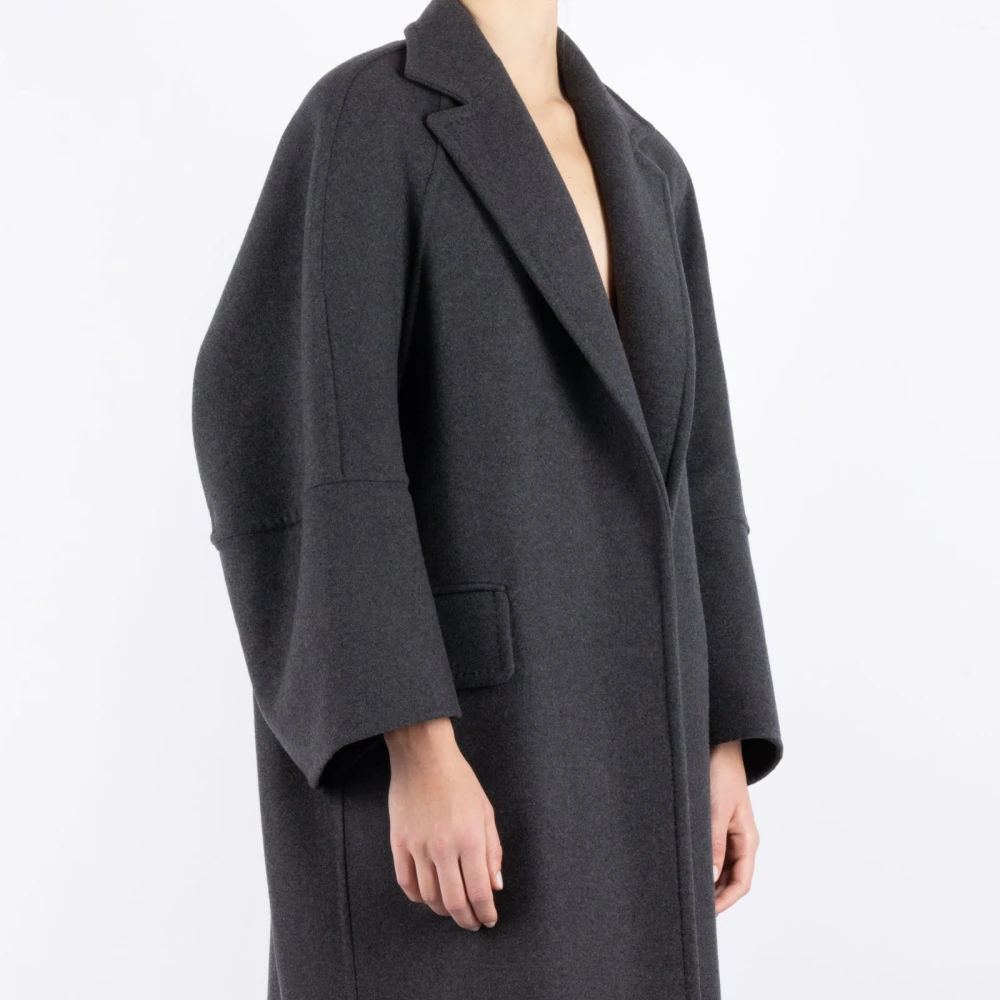 Max Mara Grijze Wol Kasjmier Jas Gray Dames