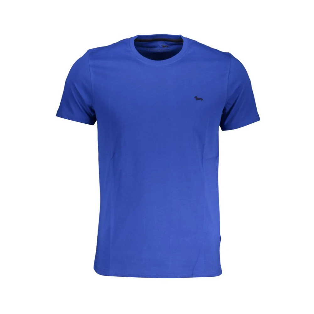 Harmont & Blaine Blauw Kortemouw Geborduurd Logo T-Shirt Blue Heren