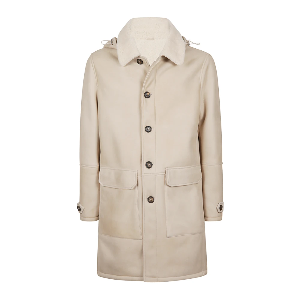 Eleventy Beige Wollen Jas Beige Heren