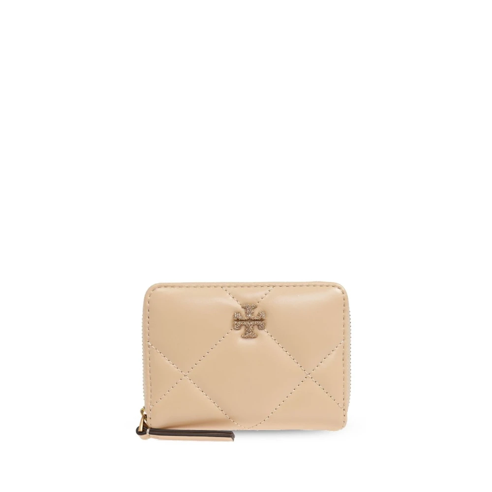 TORY BURCH Gewatteerde Logo Portemonnee Zand Beige Dames