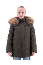 Piumino  parka con cappuccio in pelliccia