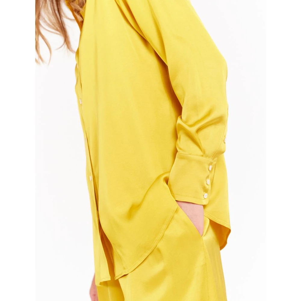 Ines De La Fressange Paris Gele Satijnen Shirt met Buttercup Design Yellow Dames