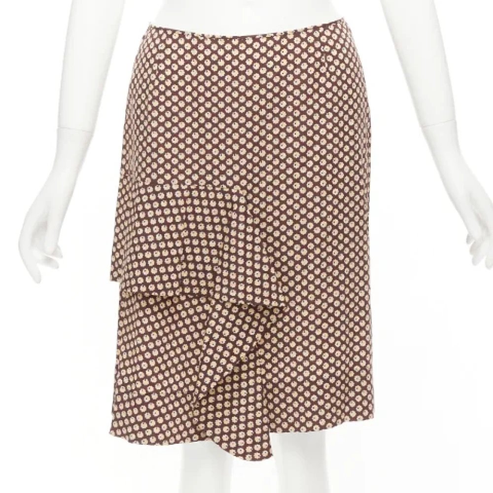 Marni Pre-owned Silk bottoms Brown Dames