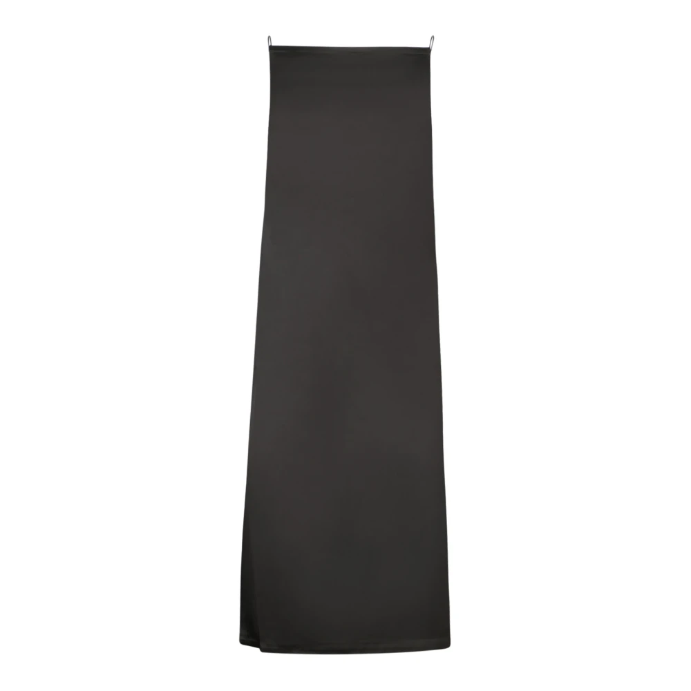 Jacquemus Satin Midi Jurk met Open Zijkanten Black Dames