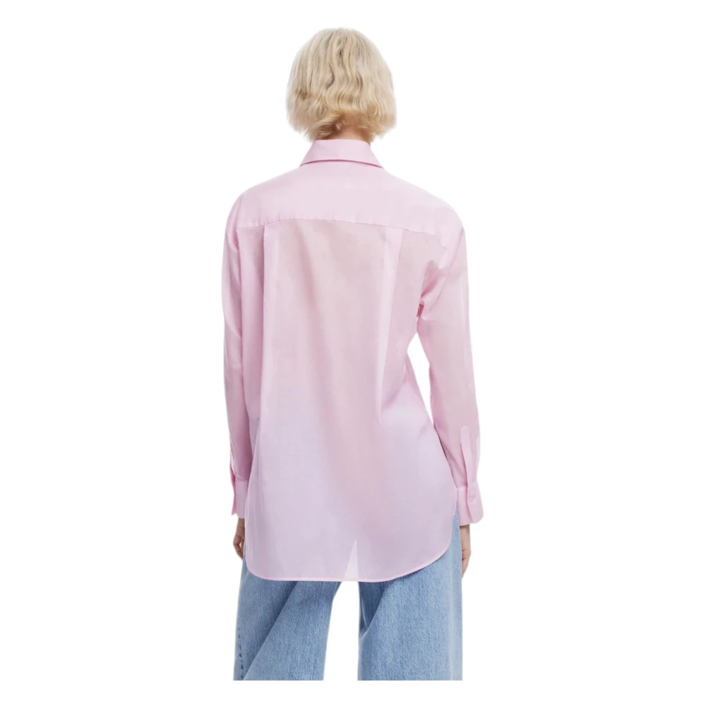Desigual Lange katoenen damesoverhemd Pink Dames