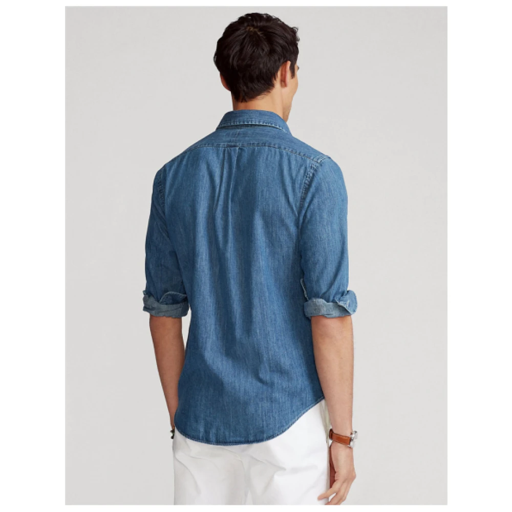 Polo Ralph Lauren Slim Fit Denim Overhemd Blue Heren