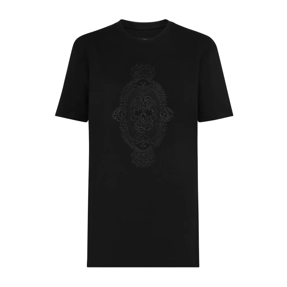 Philipp Plein Stijlvol T-shirt met Uniek Ontwerp Black Dames