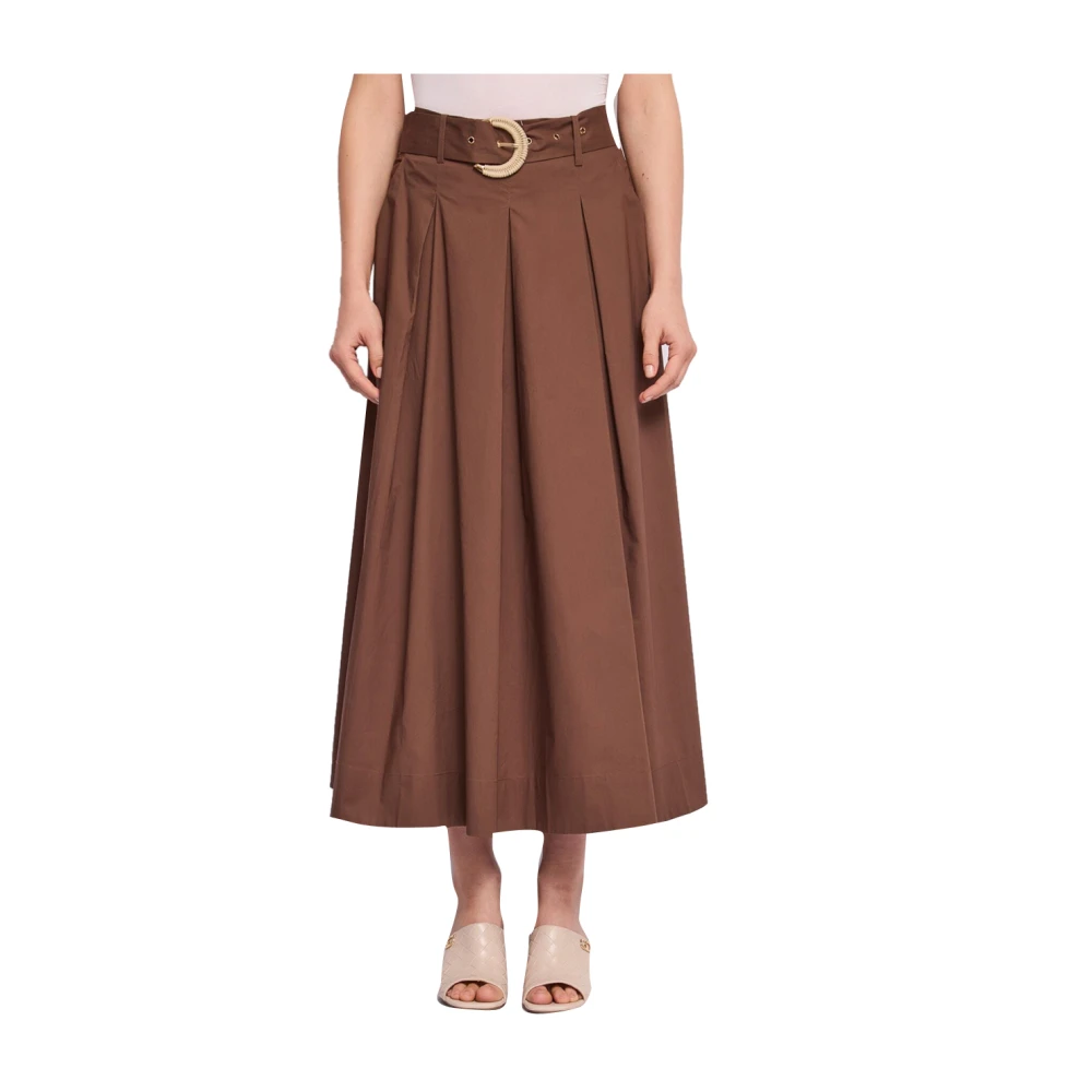 Gaudi Women's Brown Midi Skirts, L, Longuette Skirt