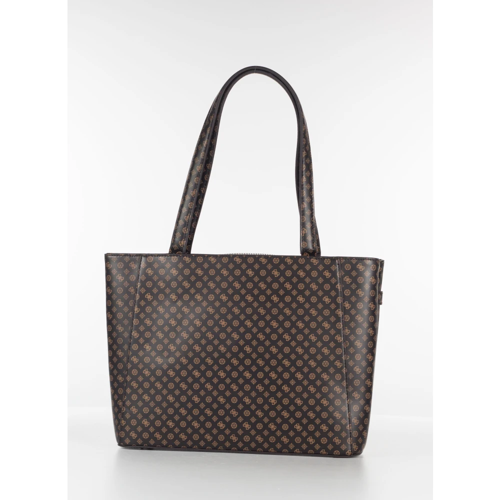 Guess Micro Logo Arlena Shopper Brown Dames