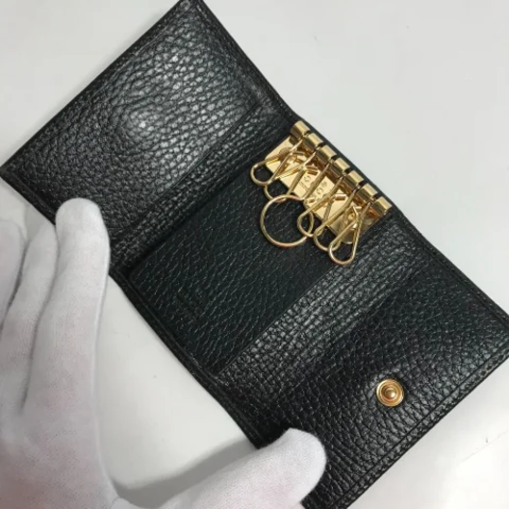 Gucci Vintage Pre-owned Leather key-holders Black Dames