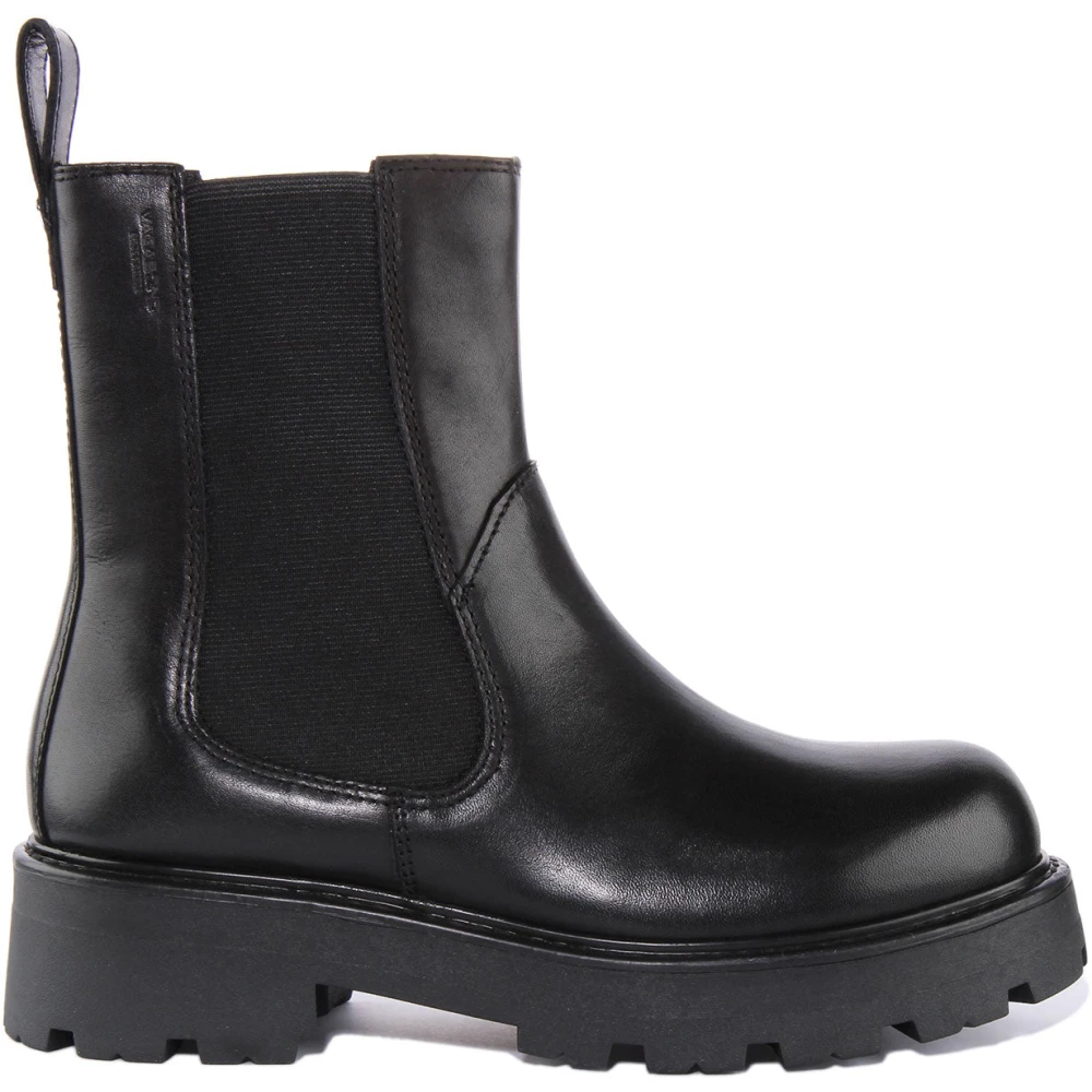 Vagabond Shoemakers Svarta Läder Chelsea Boots med Tjock Sula Black, Dam