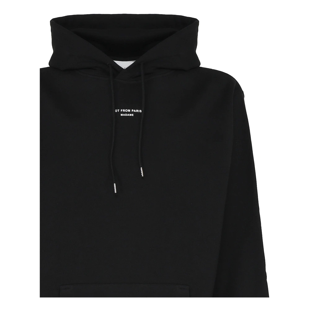 Drole de Monsieur Zwarte Katoenen Hoodie Black Heren