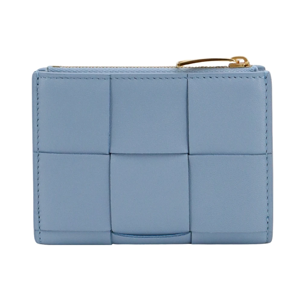Bottega Veneta Compacte witte portemonnee met Maxi Intrecciato Blue Dames
