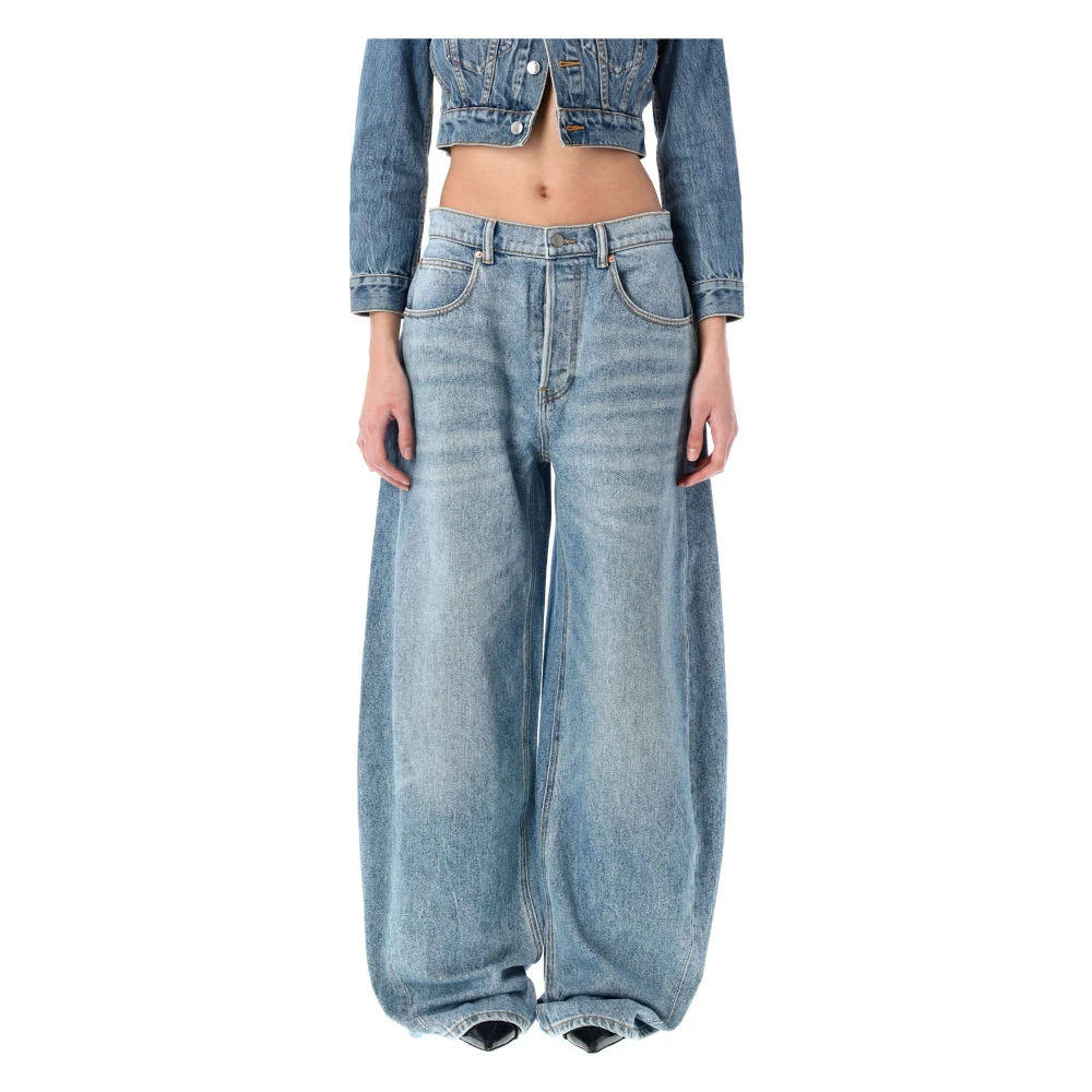 Alexander wang Stijlvolle Oversized Ronde Lage Taille Jeans Blue Dames