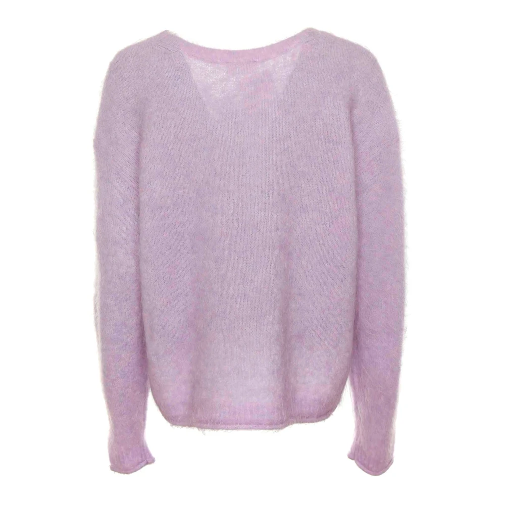 American vintage Gezellig Gebreide Trui met Relaxte Pasvorm Purple Dames