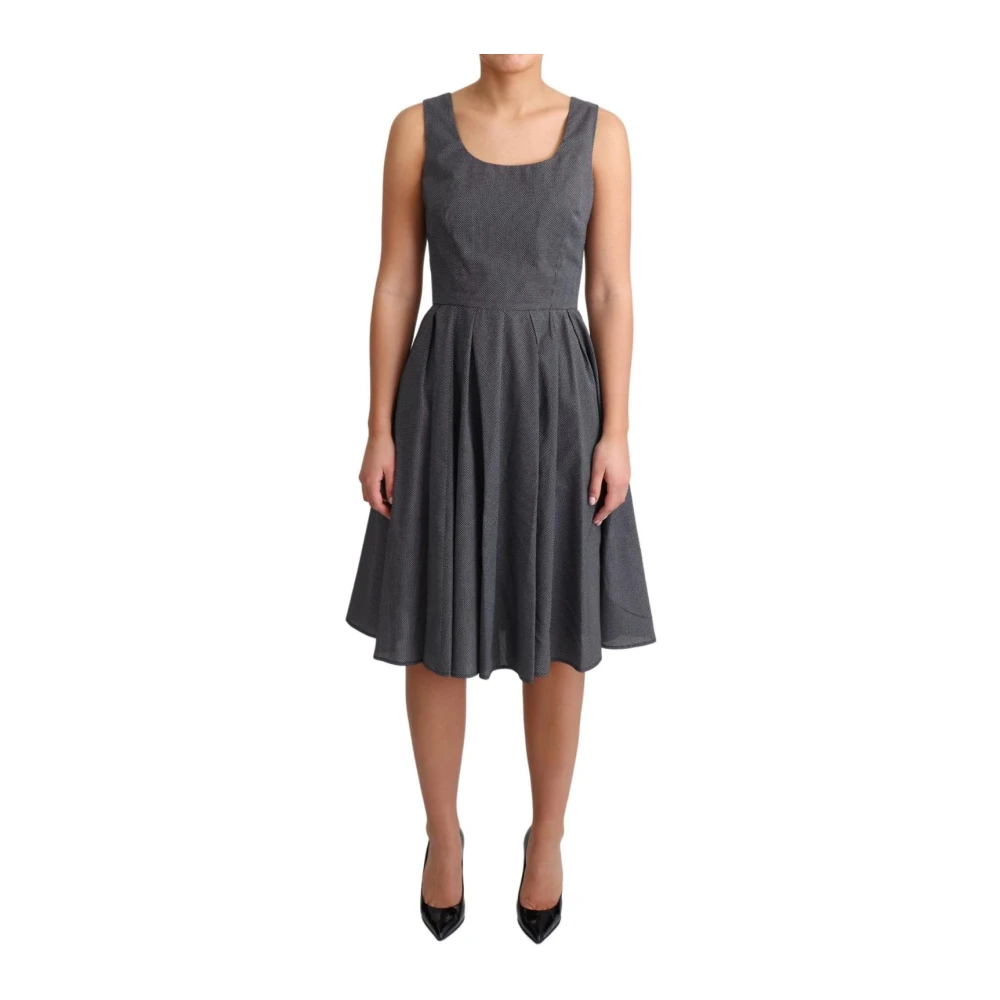 Dolce & Gabbana Aline Dress Printed Cotton - Female - Midi Dresses - Black - M - Dresses