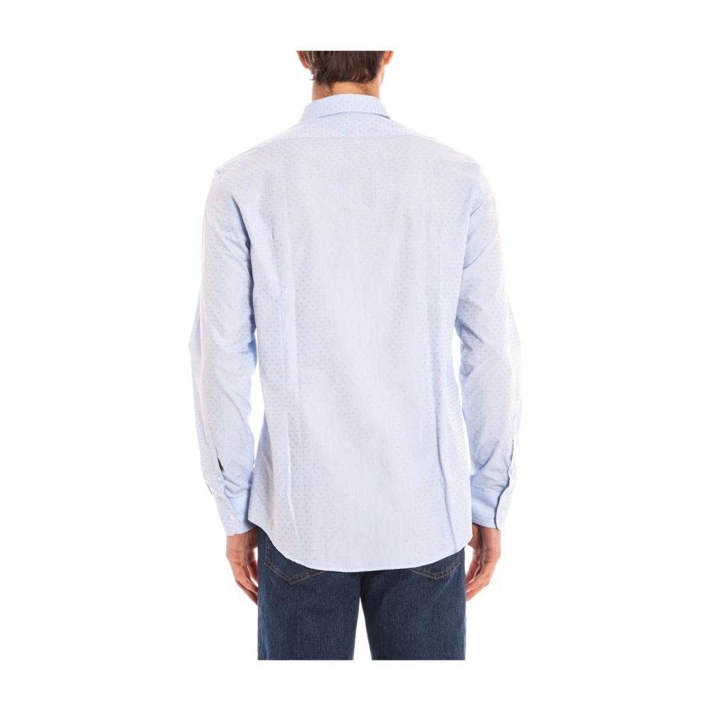 Daniele Alessandrini Casual Katoenen Overhemd Blue Heren