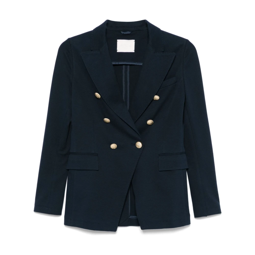 Circolo 1901 Blauwe Jas met Voorknoopsluiting Blue Dames