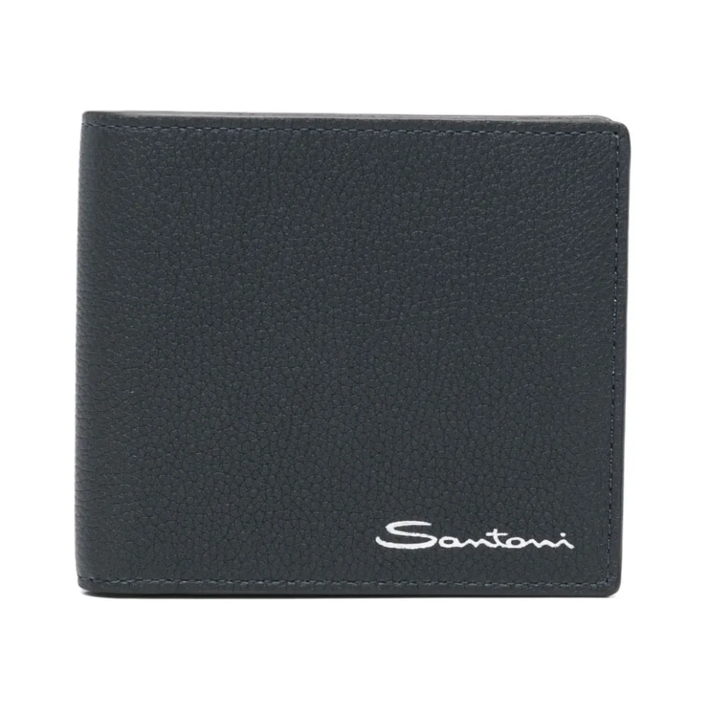 Santoni Uomo Blu - Tumbled Leather Wallet - Accessories - One Size