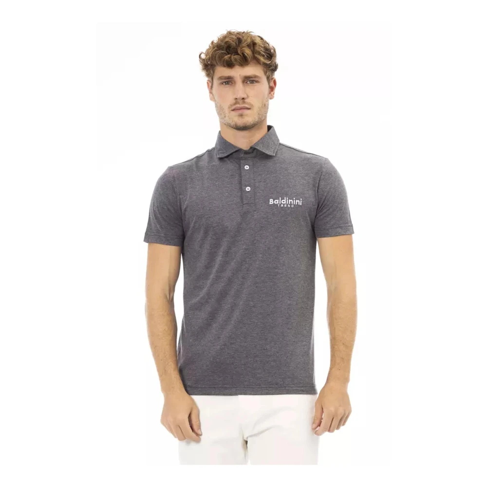 Baldinini Polo Shirt met Geborduurd Logo Gray Heren