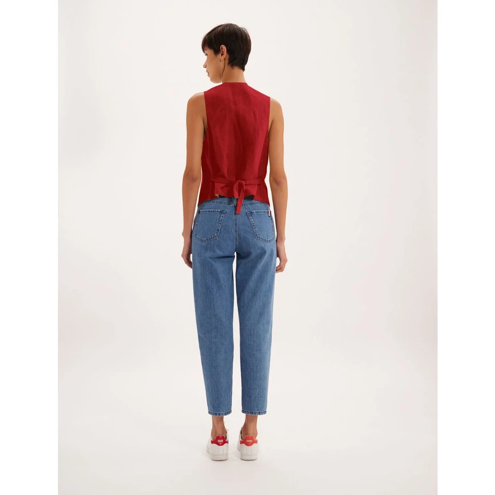 Ines De La Fressange Paris Robinson framboos linnen vest Pink Dames