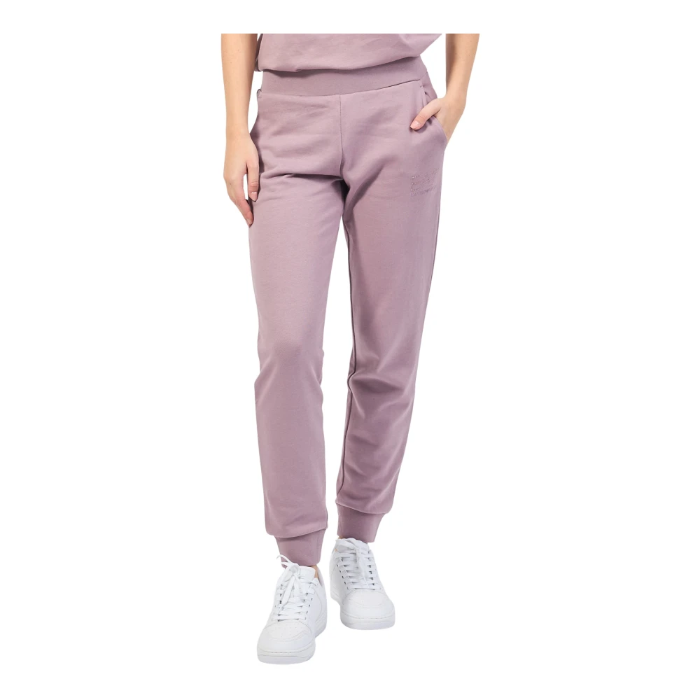 Emporio Armani Roze Sweatpants met elastische taille Pink Dames