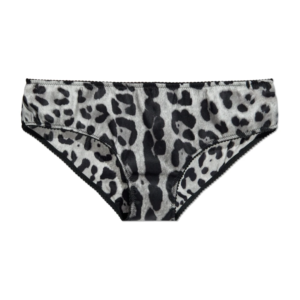 Dolce & Gabbana Zijden slip met dierenprint Gray Dames