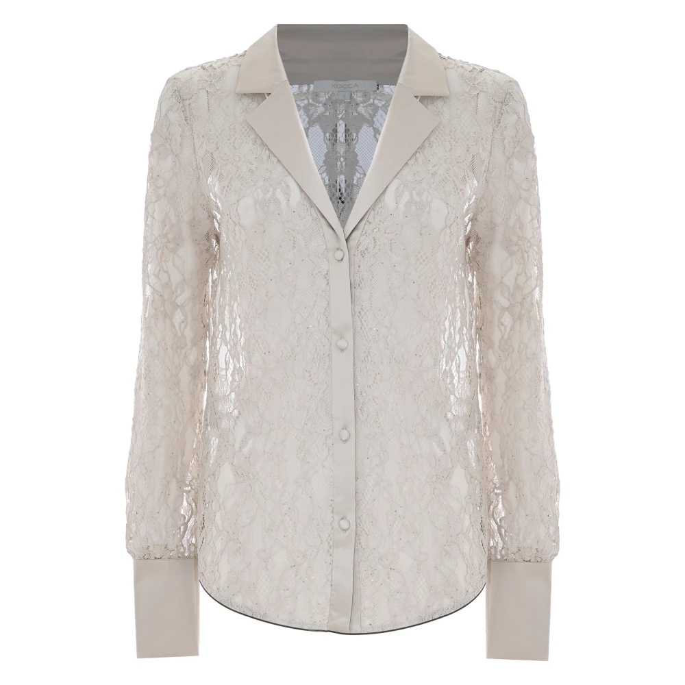 Kocca Ivoor Kantknoopshirt White Dames