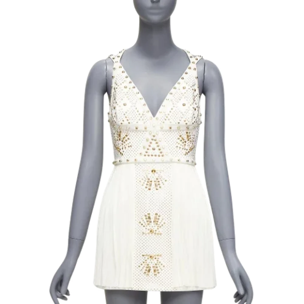 Versace Pre-owned Silk dresses White Dames