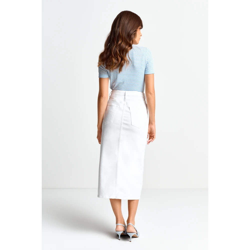 Rich & Royal Witte Denim Maxi Rok White Dames