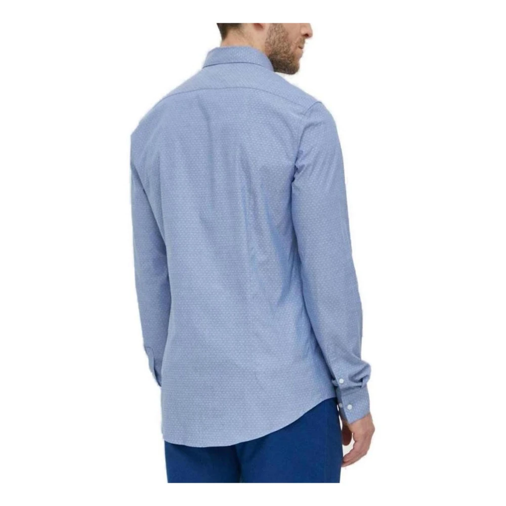 Calvin Klein Blauwe Geometrische Button-Up Shirt Blue Heren