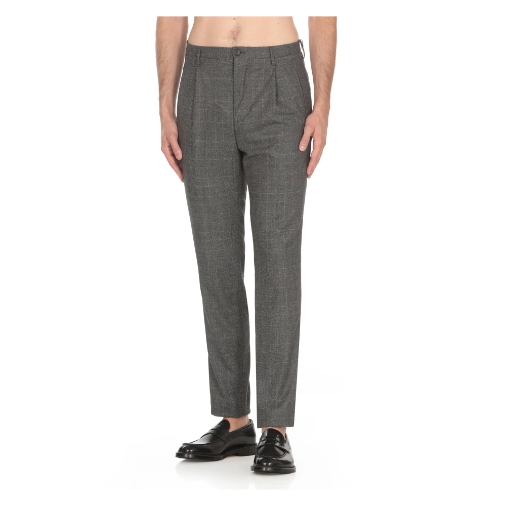 Incotex Grijze wollen broek met zakken Gray Heren